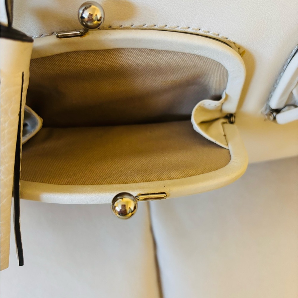 Coach Y2K Archive Double Kiss Lock Off/Winter White Leather Satchel 21167 - Picture 12 of 13